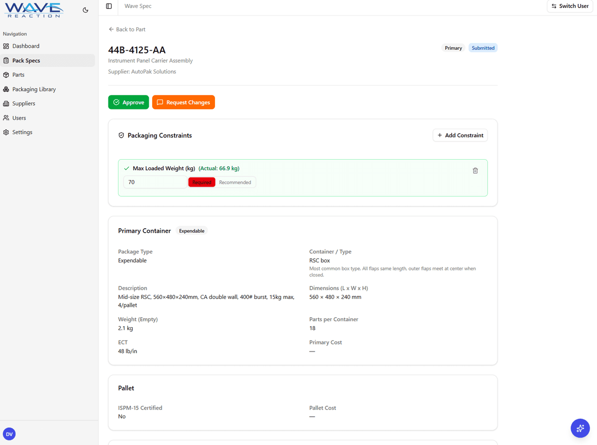 Pack Specifications with Enforceable Constraints